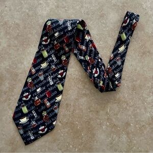 Vintage 90s Nicole Miller 100% Silk Coffee Tie